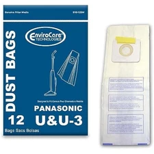 Replacement vacuum cleaner dust bags designed to fit panasonic types u