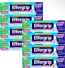 8 pack Effergrip Denture Adhesive Cream Extra Strong Holding Power 2.50 oz