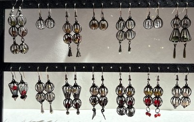 Metal, beads, crystals Jewelry Supply Beads lot Artisan Made Earrings