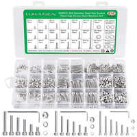 820 Stk M2 M3 M4 Schrauben Muttern Sortiment Set, Sechskopf-Knopf Zylinderschrau
