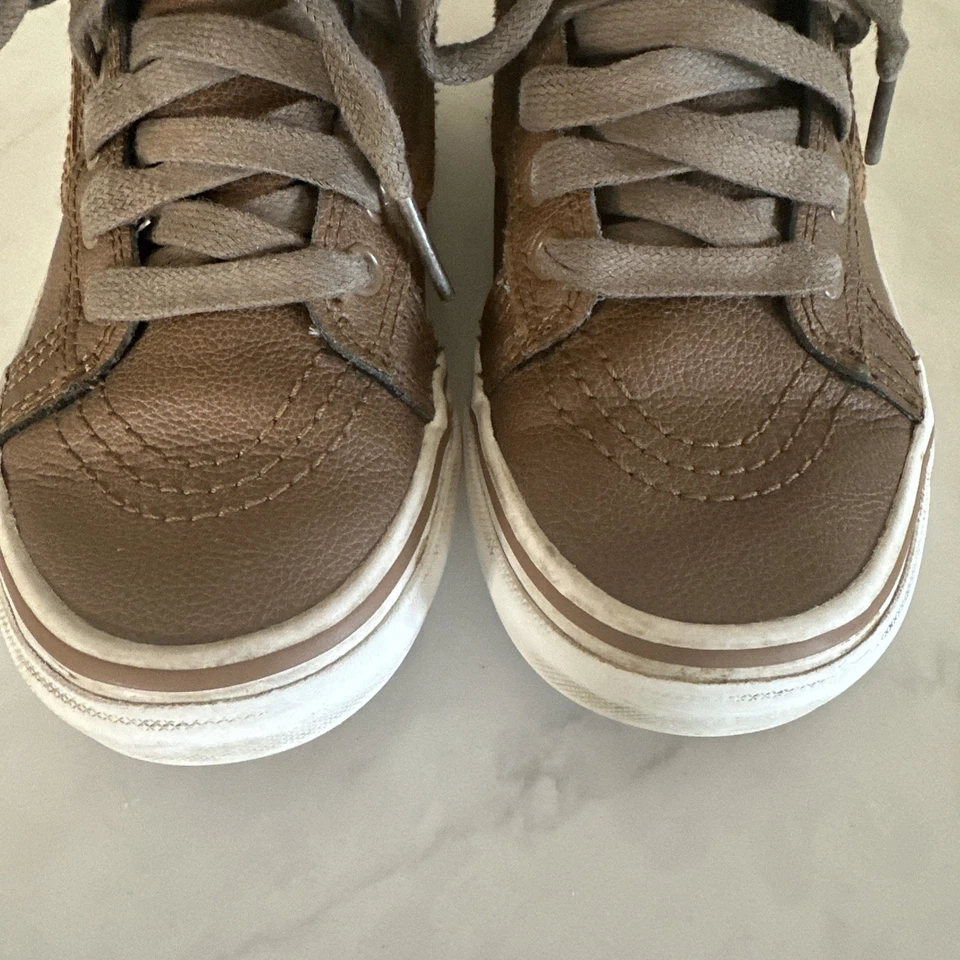 Vans Sk8-Hi MTE Niños Zapatos 1.5 Marrón Cuero Camuflaje Verde Forrado Resistente a la intemperie Foto 4 de 4