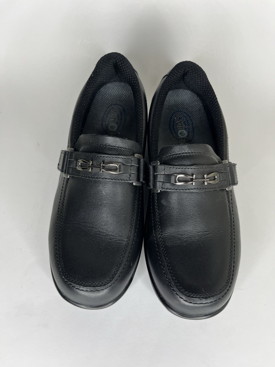 Orthofeet Shoes Loafers Women Size 7D Black Leather Slip On  display picture 3