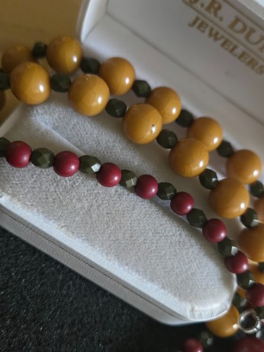 Collana lunga di perle in legno vintage - Foto 5 di 7