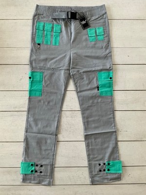 THC THE HIDEOUT COMPANY Cyber Futuristic Retro Utility Cargo Pants Colorblock
