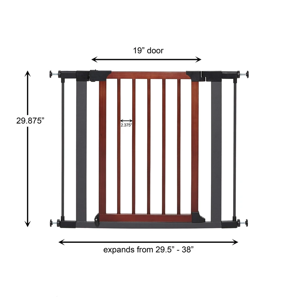 Elegante puerta decorativa de madera para mascotas de 29 pulgadas diseño seguro expandible con columpio... Foto 3 de 3