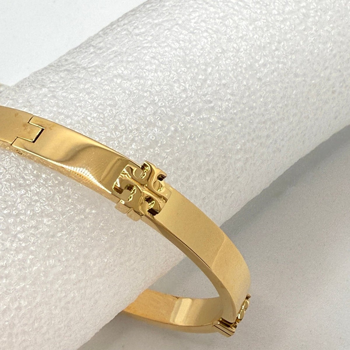 Tory Burch Classic Logo Hinge Bangle 168864 IN TORY GOLD, $170