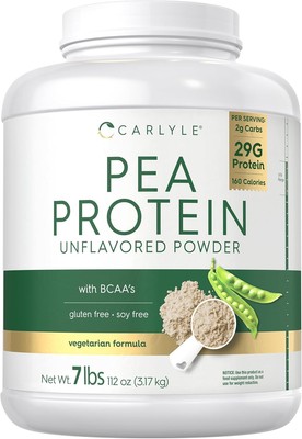 Pea Protein Powder 7lb | Unflavored | 29G Protein | with BCAAs | by Carlyle