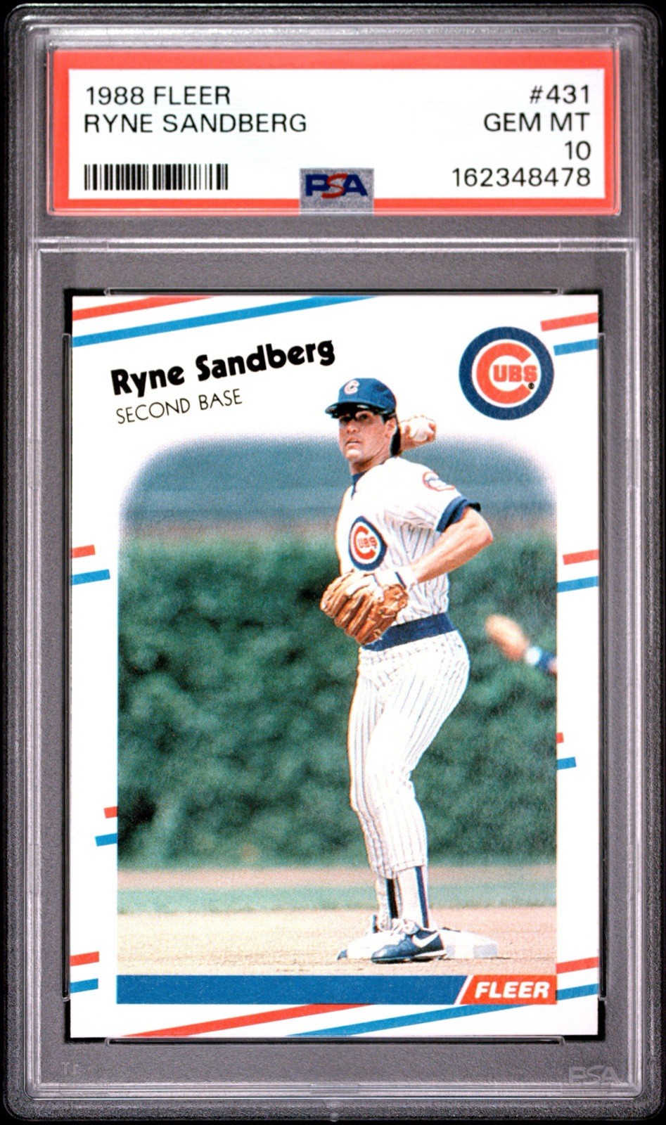 1988 FLEER #431 RYNE SANDBERG CUBS HOF PSA 10