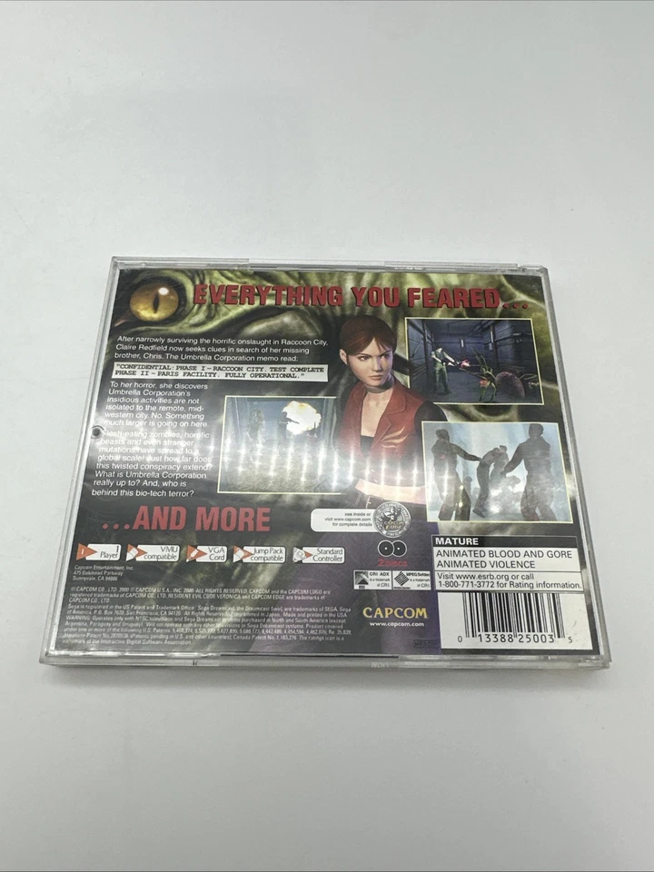 Resident Evil Code: Veronica Sega Dreamcast Complete in Box (CIB) - Image 3 of 4