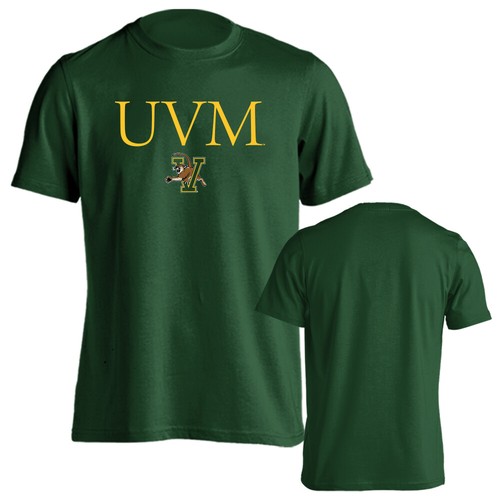 University of Vermont Catamounts UVM Initials Mascot Logo Short Sleeve T-Shirt - Picture 6 of 15