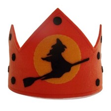 Halloween Felt Crown, Flying Witch Costume, Halloween Party Headpiece, One Size
