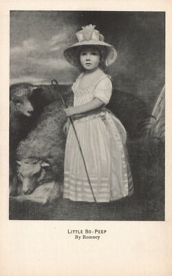 Little Bo-Peep By Romney Girl and Sheep Animals Artwork Vintage Postcard 1910's