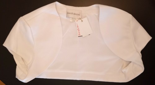 NWT DAVIDS BRIDAL Sz L White Satin 