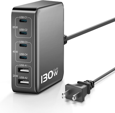 USB C Charger Fast Charger Block, 6 Port Charging Station for Multiple Devices