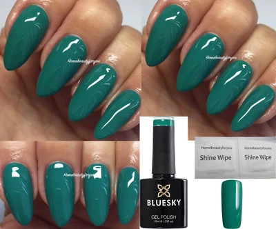BLUESKY GEL NAIL POLISH GREEN TEAL GREEN VIGOROUS YOU AW1810 UV LED SOAK OFF