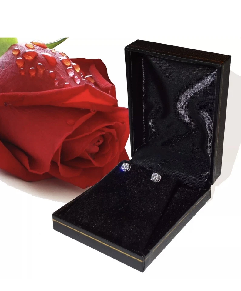 4.00 Ct Round Cut VVS1/D Lab Created Solitaire Stud Earrings 14K White Gold 8mm - Image 3 of 4