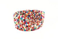 Multicolor, Felt Ball Dog Bed Handmade Warm and Comfortable Pet Bed Large Bed