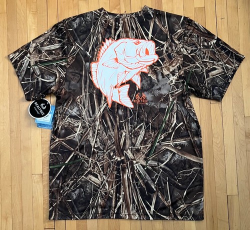 Realtree Fishing Bassmaster Performance Short Sleeve Tee Brown Sample NWT-L - Picture 9 of 12