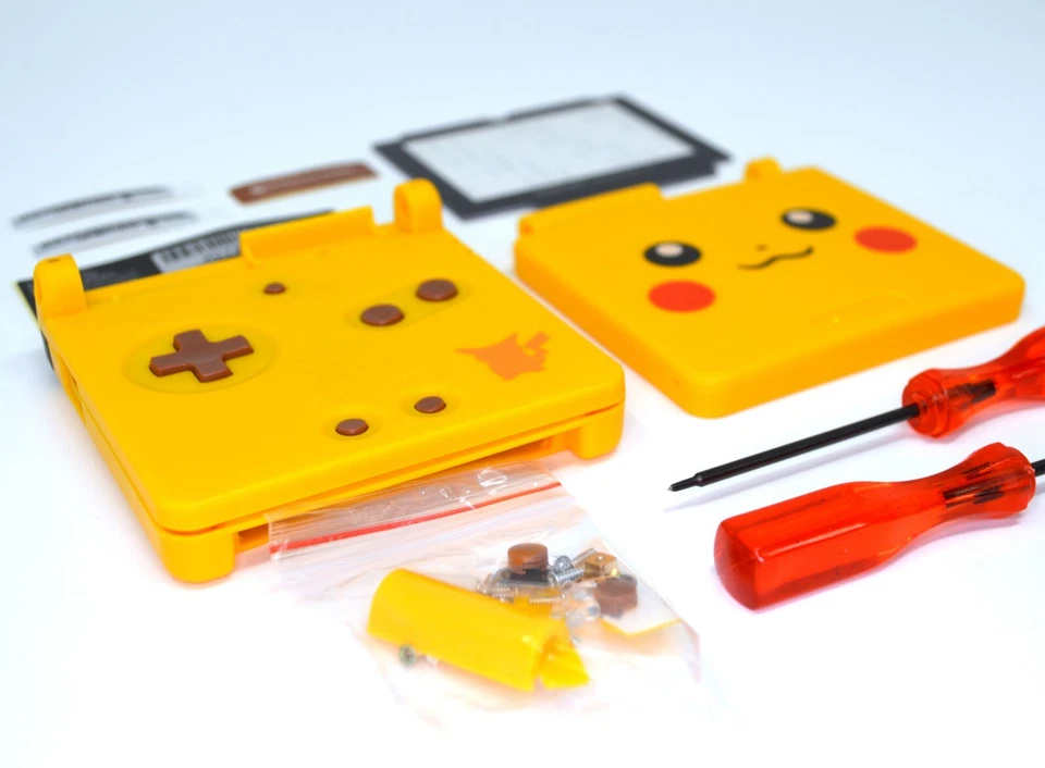 Pikachu Yellow GBA SP Game Boy Advance SP Replacement Housing Shell Screen Lens - Image 4 of 4