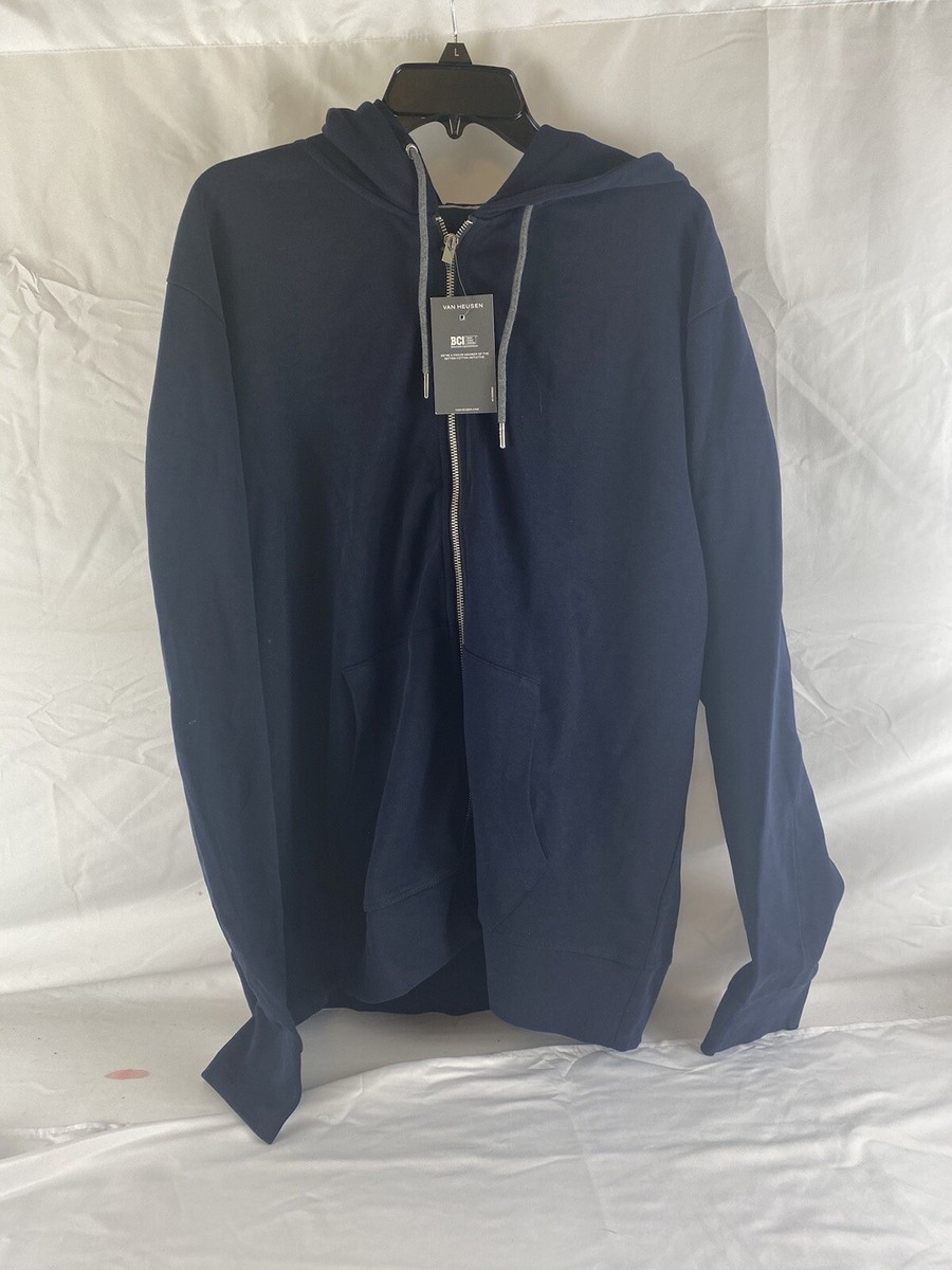 Van Heusen Men's Essential Long Sleeve Full Zip Hoodie Sweatshirt Navy XL  NWT | eBay