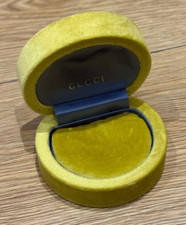Genuine Original Gucci Small Jewellery Ring Earrings Pendant Yellow Case Box