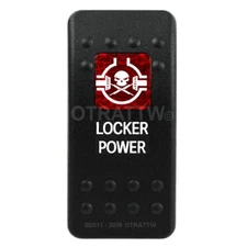 OTRATTW Carling Technologies Contura II Rocker Switch, LOCKER POWER, RED LENS