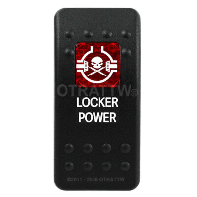 OTRATTW Carling Technologies Contura II Rocker Switch, LOCKER POWER, RED LENS