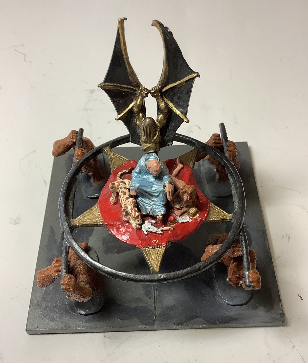 Ral Partha 01-084 Vintage Evil Lord on Litter with Bearers Painted