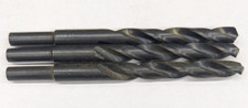 Three 5/16" Jobber Length Drills 1/4" Shank 4-1/8" Long HSS Black Oxide USA NEW