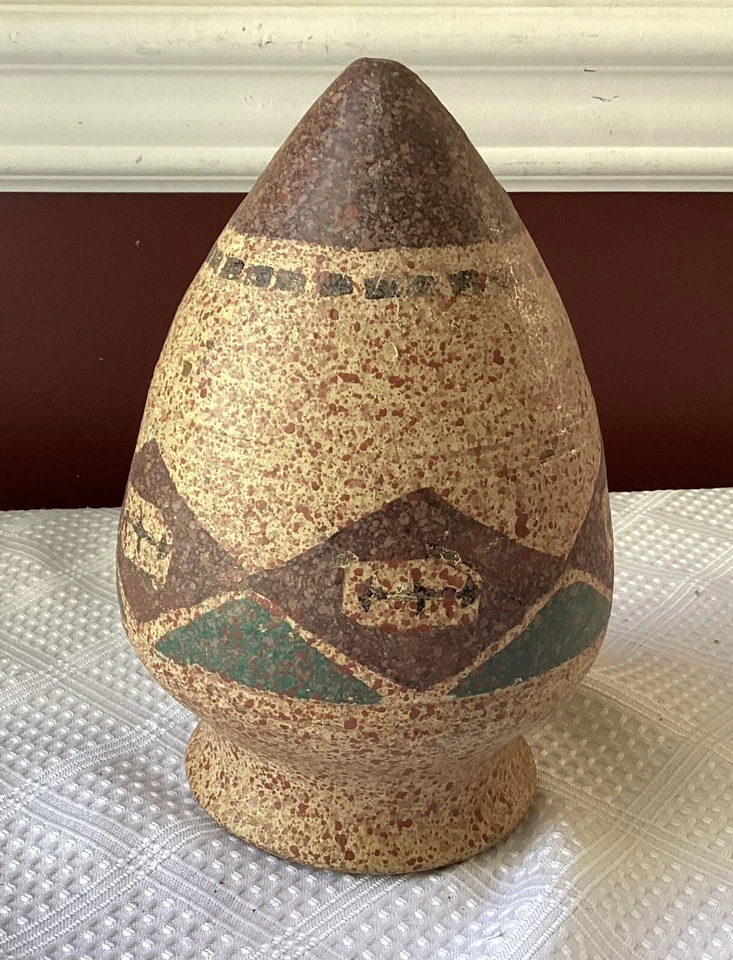 Jarrón colgante de gres/cerámica de estudio de colección, 7 1/4” L, (colgador no incluido) Foto 2 de 4