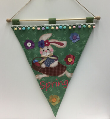 Easter Bunny Felt Banner Pendant - Spring /Easter Wall Decor 21 X 24 In