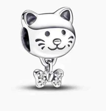Authentic Pandora Pet Cat With Bow Charm#792255C01