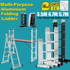 3.5/4.7/5.7M Aluminium Folding Ladder 14 IN1 Combination Multi-Purpose Platform