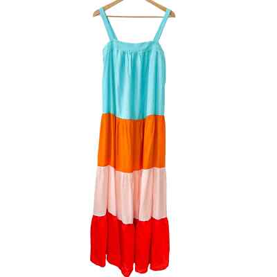 【THEAIRTOWN】 mustard multi frill sk ♥2color Aura Looking Bright Orange Multi Maxi Dress | eBay
