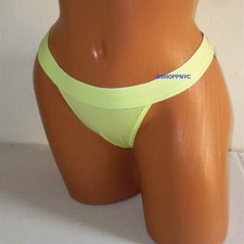 Victoria's Secret Cotton Cheeky Tanga Panty S Logo Waist Mid Rise Green