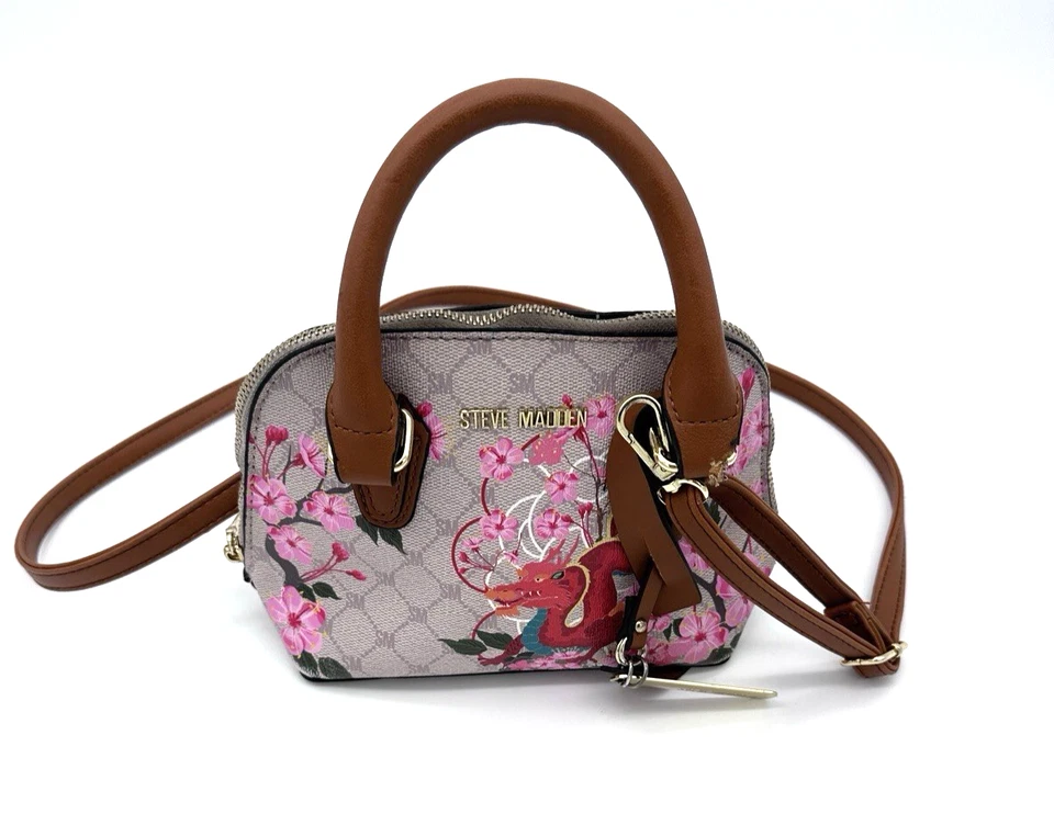 Bolso Bandolera Steve Madden Raro Dragón Sakura Flor de Cerezo Edición Japón Cúpula Foto 3 de 4