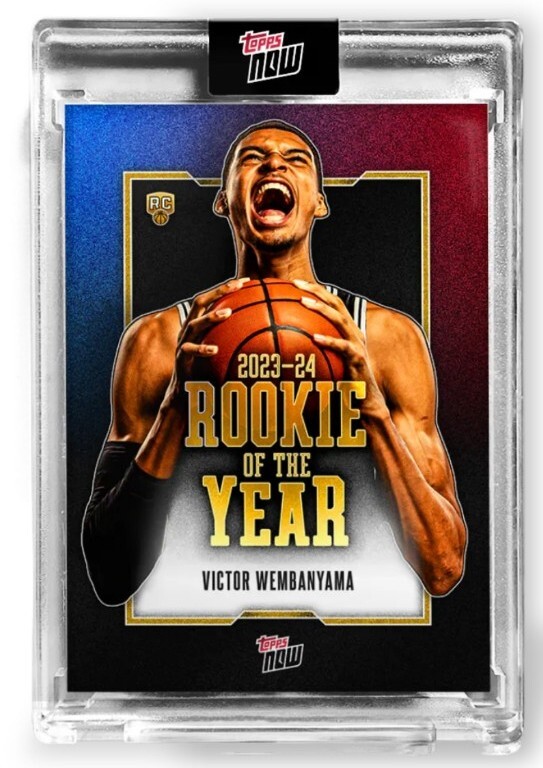 VICTOR WEMBANYAMA  2023-24 TOPPS NOW BASKETBALL CARD VW-6 ROOKIE OF THE YEAR