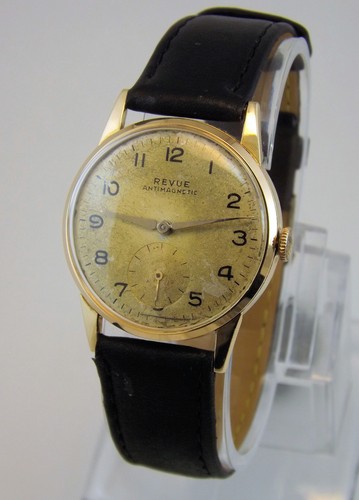 OROLOGIO UOMO EPOCA ANNI '50 REVUE CASSA ORO ROSA 18 KT OLD GOLD WRIST  WATCH | eBay