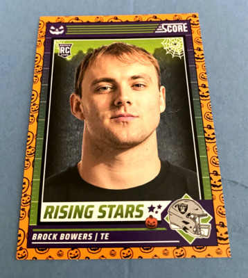 2024 Score Brock Bowers ORANGE Pumpkins Rookie RC '' RISING STARS '' LV RAIDERS  