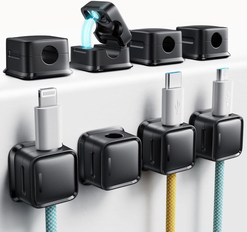 8PCS Cable Holder Magnetic Cable Wire Clip Tidy Cord Lead Organizer USB Charger - 第 15/15 張圖片