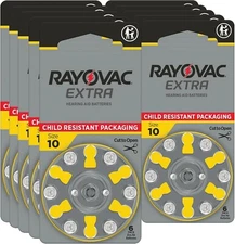 60 RAYOVAC EXTRA Advance Hearing AID Batteries SIZE 10 60 Batteries Exp 2027