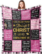 Christian Gifts for Women, Baptism and Confirmation Gifts, 50" X 60" Blanket