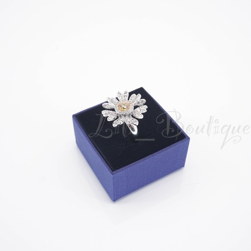 NIB Swarovski 5534936 Eternal Flower Ring Crystal Rhodium Yellow $189 Size 52 - 第 2/20 張圖片