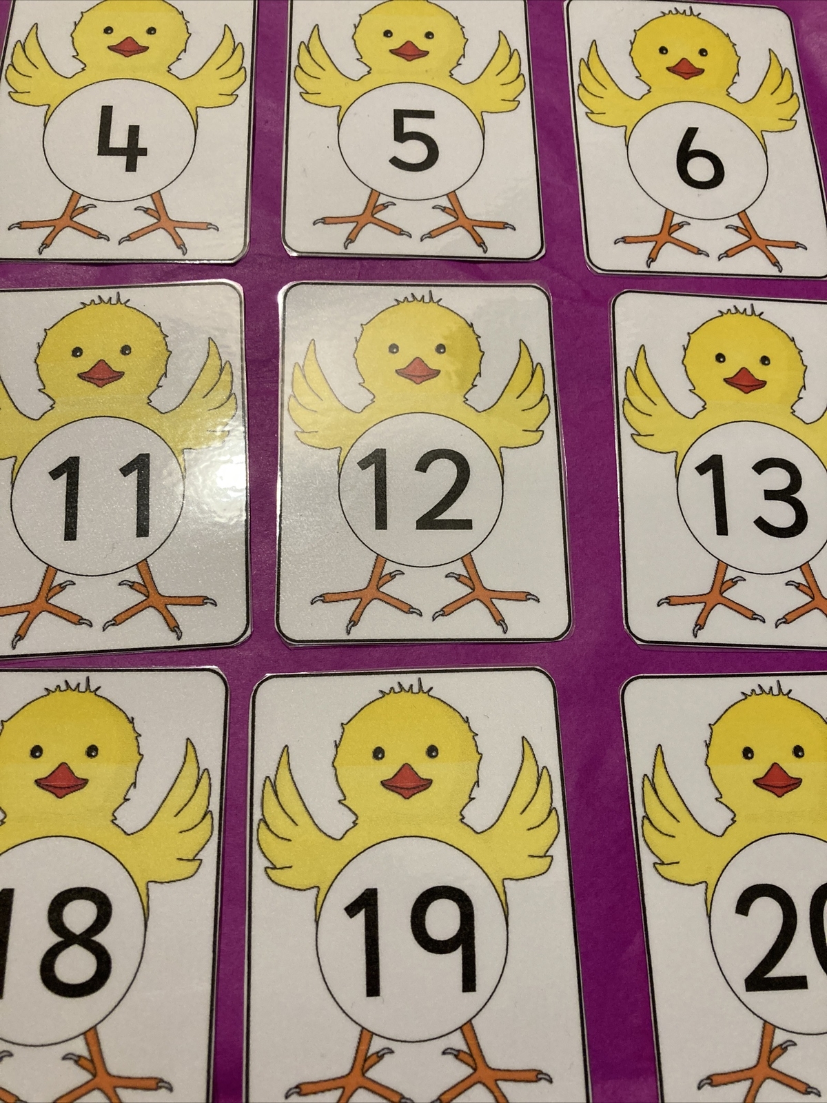 020 Chick Numbers Flash Cards EYFS/ Preschool/ Toddler/ SEN/ KS1/KS2