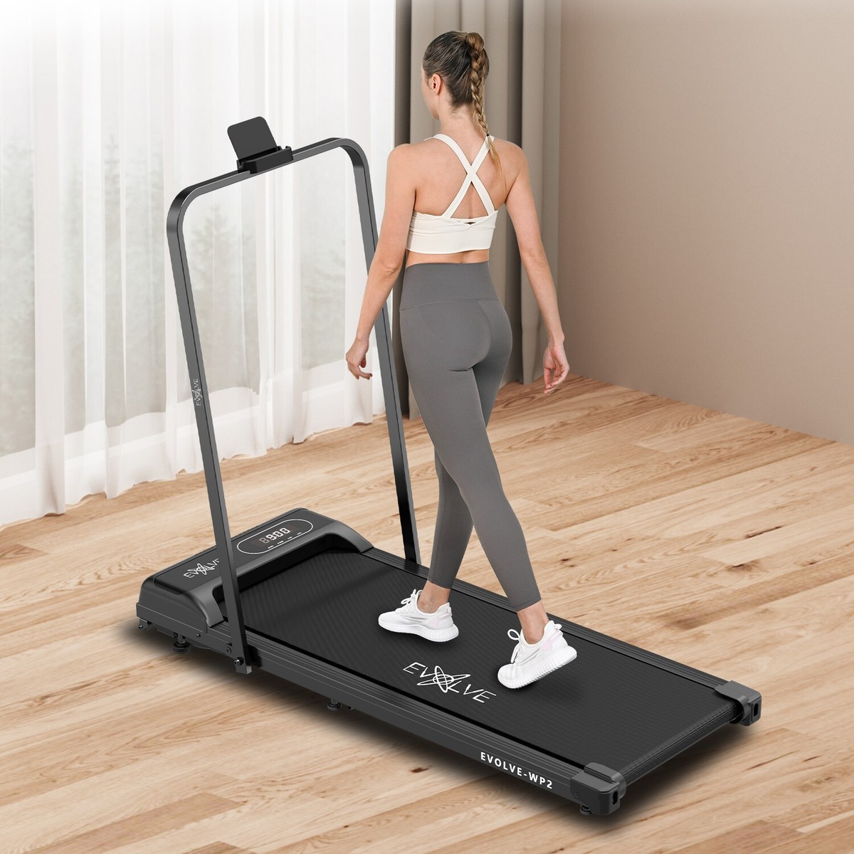 Evolve Walking Pad Treadmill 10Km/hr Under Desk W/Handle Bar