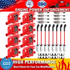 8* Ignition Coil+Spark Plug+Wire set For 5.3L 6.0L 6.2L Chevy Silverado 1500 GMC