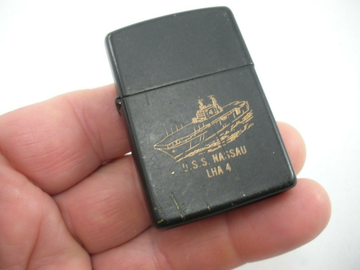VINTAGE ZIPPO LIGHTER MILITARY USS NASSAU | eBay
