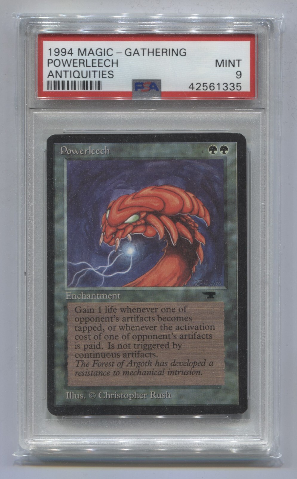 Powerleech - PSA 9 - MTG Magic the Gathering - Antiquities - 1994 - Old School