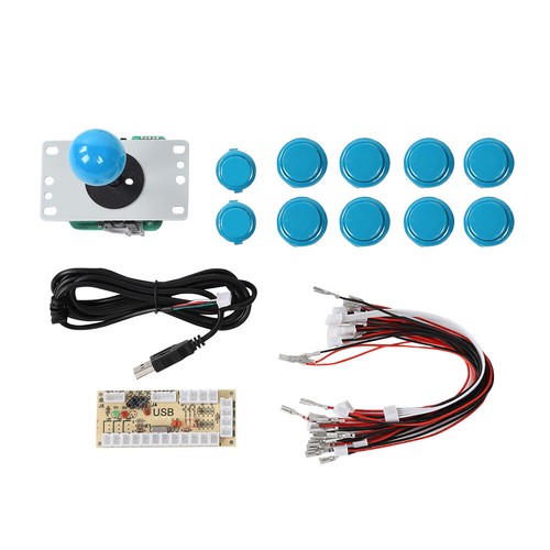 (Blue) USB Controller For PC For Arcade Fighting Game Single Joystick Set