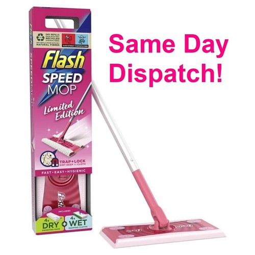 Flash Speedmop 4xDry 4xWet Cloth Lemon Scent New Pink Speedmop Starter Kit - Foto 8